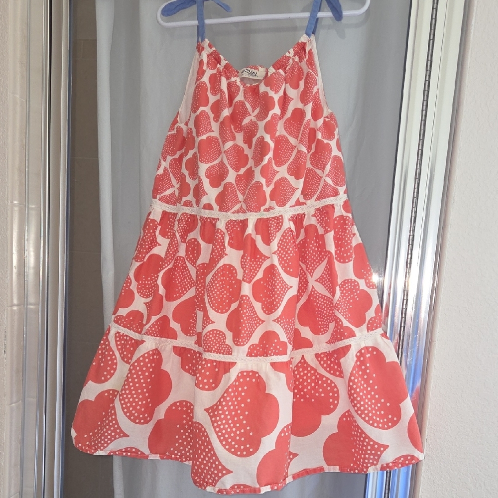 Mini Boden Kids Red Heart Print Dress